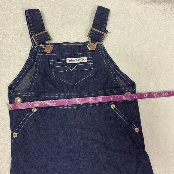 Vintage healthtex western stitch Dark Blue Kids Overalls 24m - Picture 4 of 8